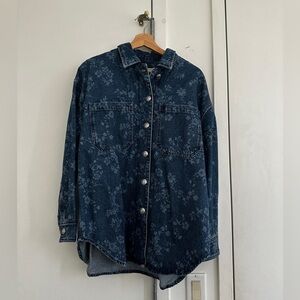 Rag & Bone Printed Denim Shirt Jacket